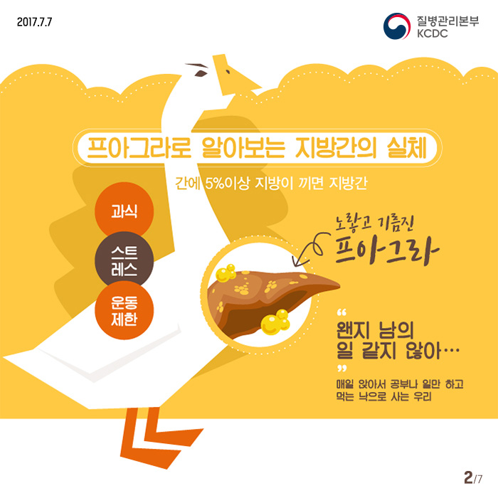 프아그라로 알아보는 지방간의 실체 간에 5%이상 지방이끼면 지방간 과식 스트레스 운동제한 , 노랗고 기름진 프아그라 왠지 남의 일 같지않아... 매일앉아서 공부나 일만하고 먹는 낙으로 사는우리 